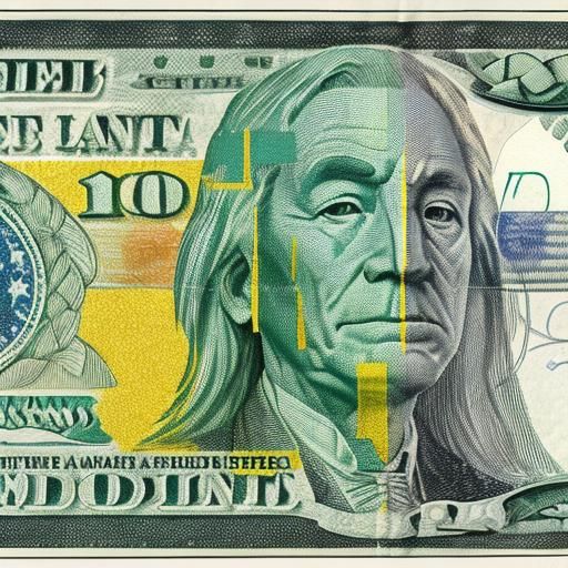 Abstract Dollar Bill Inspired by Jasper Johns