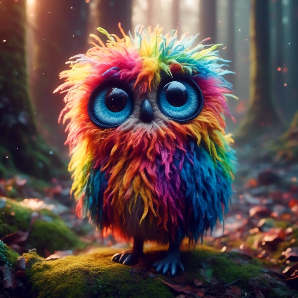 Detailed Anthropomorphic Woodland Creature with Expressive E...