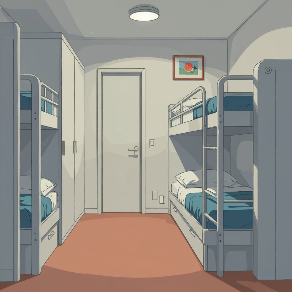 Minimalist Bedroom Interior in Digital Art Style