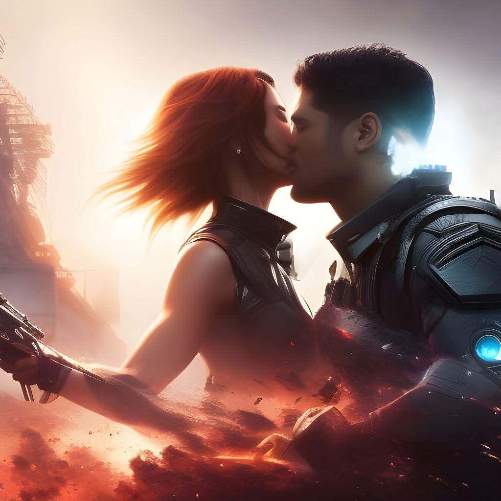 Love as Battlefield: Hyperdetailed Concept Art Portrait