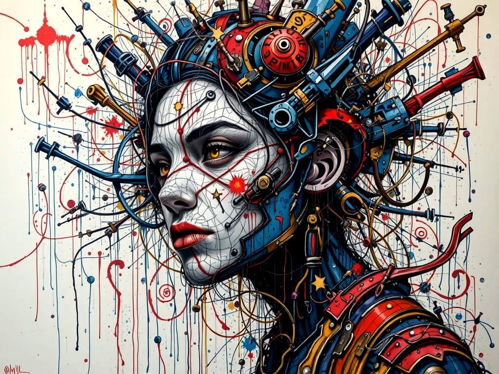 Graffiti Art Portrait in Urban Style