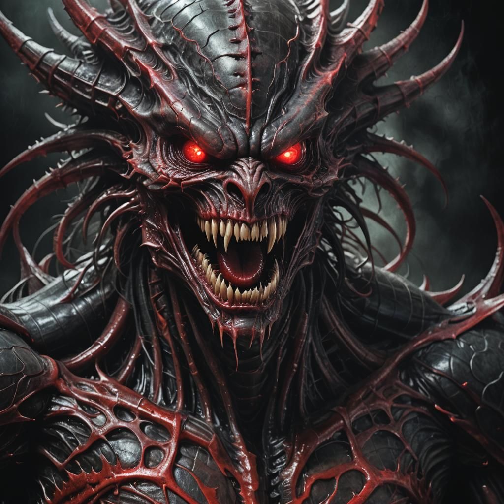 Monstrous Creature Emerging from Darkness