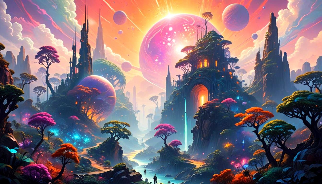 Otherworldly Exoplanet Landscapes in Vibrant Hues