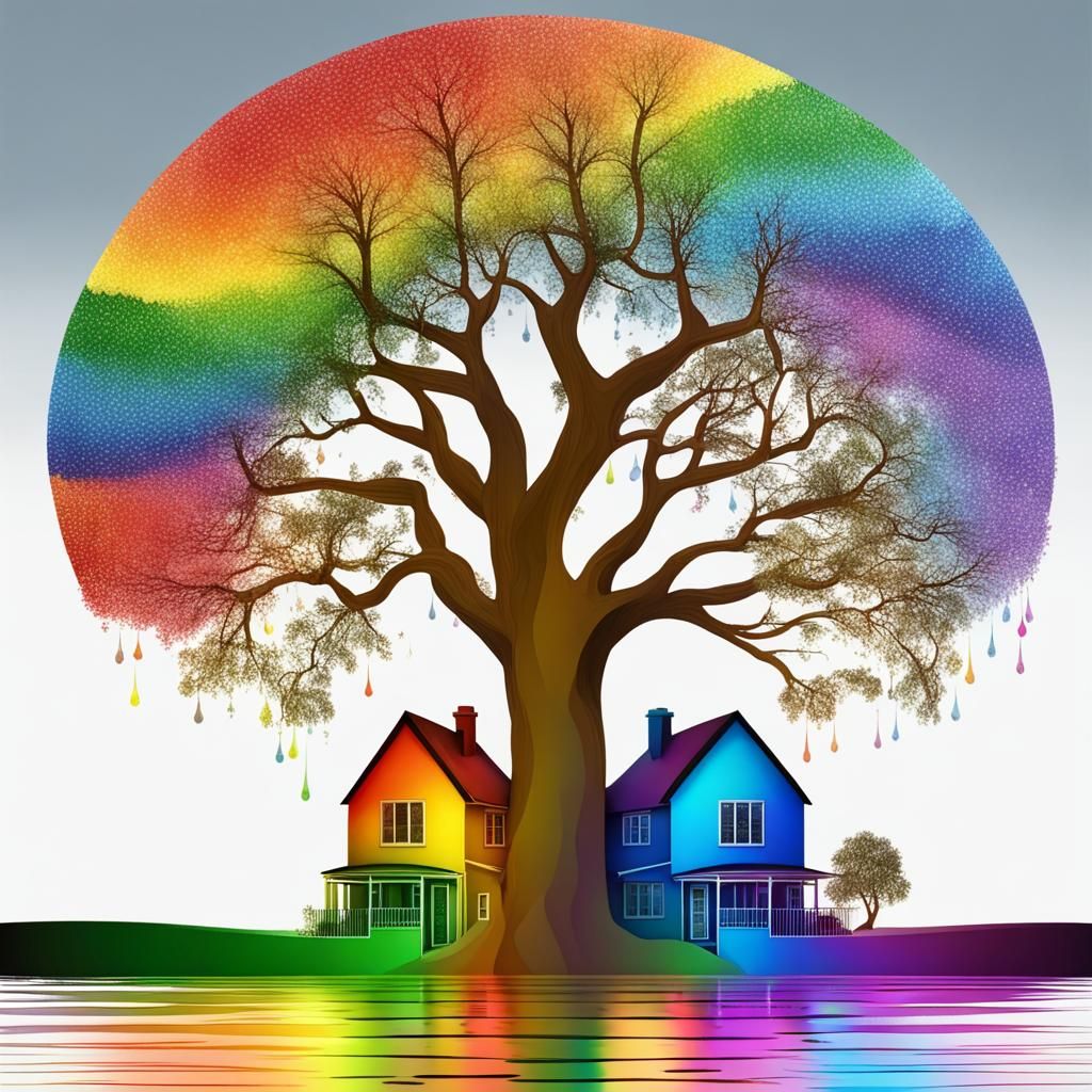 Rainbow Treehouse: A Colorful Fantasy Home