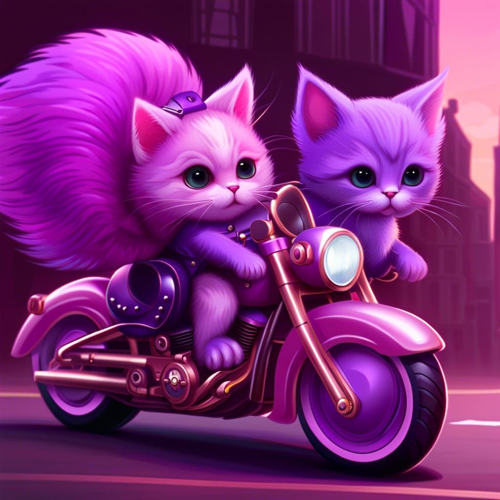 Fluffy Kittens on Harleys: A Whimsical Ride