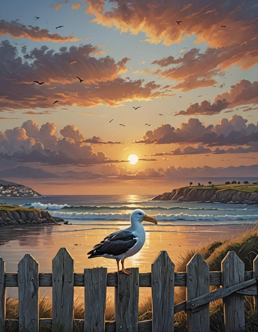 Albatross at Sunset: Poster Art