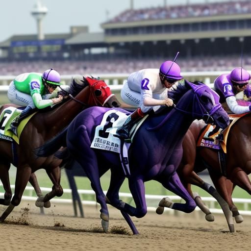 Purple Seabiscuit Thunders Down Kentucky Derby Final Stretch
