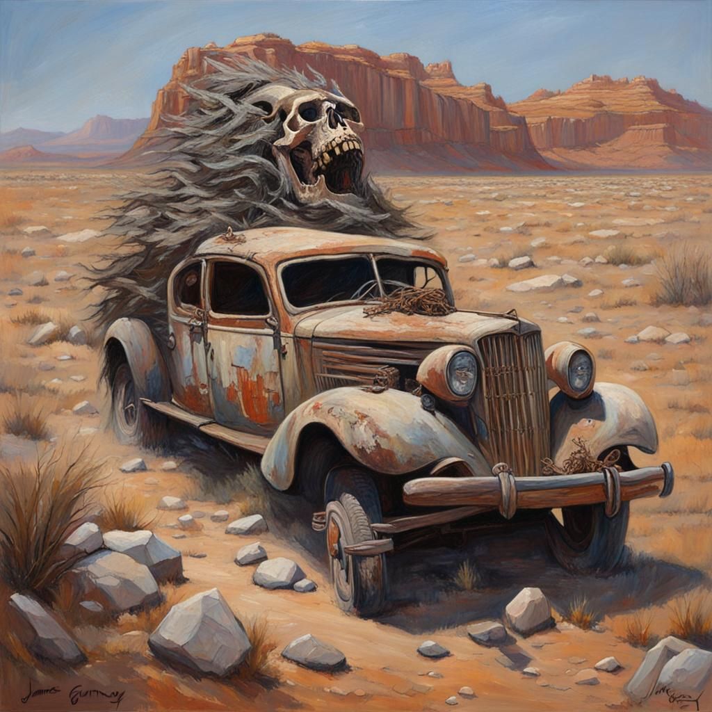 Petrified Death: Oil Painting in Classical Style