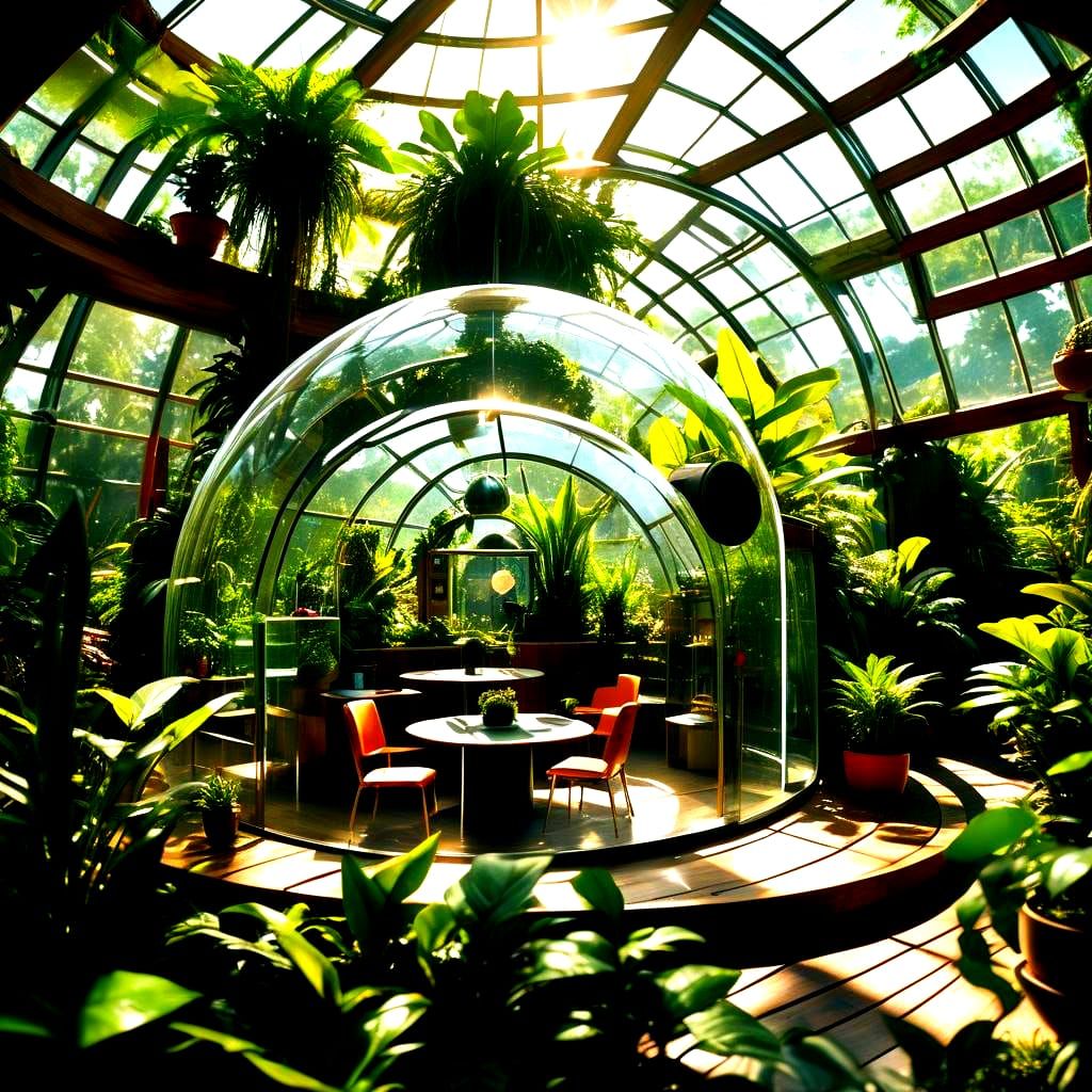 Utopian Gen Z Gathering in Solar Punk Style