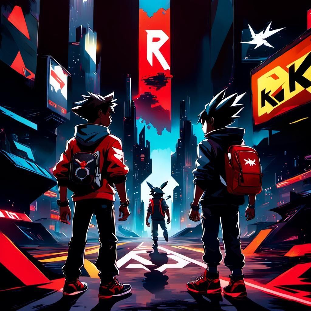 Dark City Rocket Governed by Dark Pokemon in Splash Art