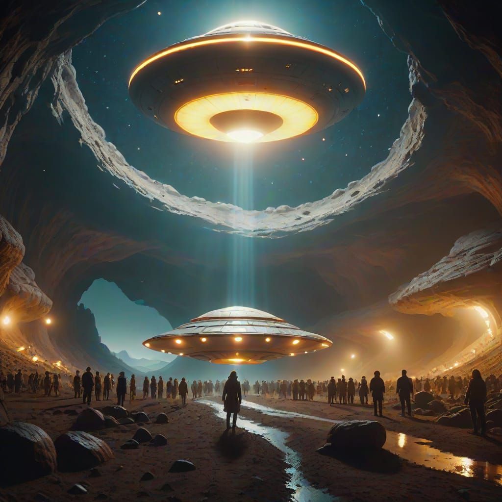 "Visitors" #74~(Evacuees of Earth are gathered in places whe...