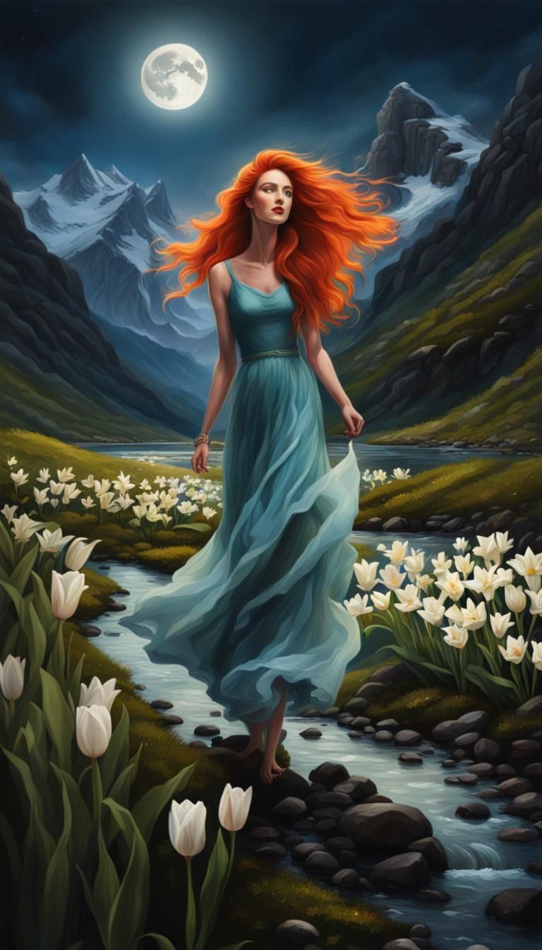 Hyperrealistic Portrait of a Dancing Girl