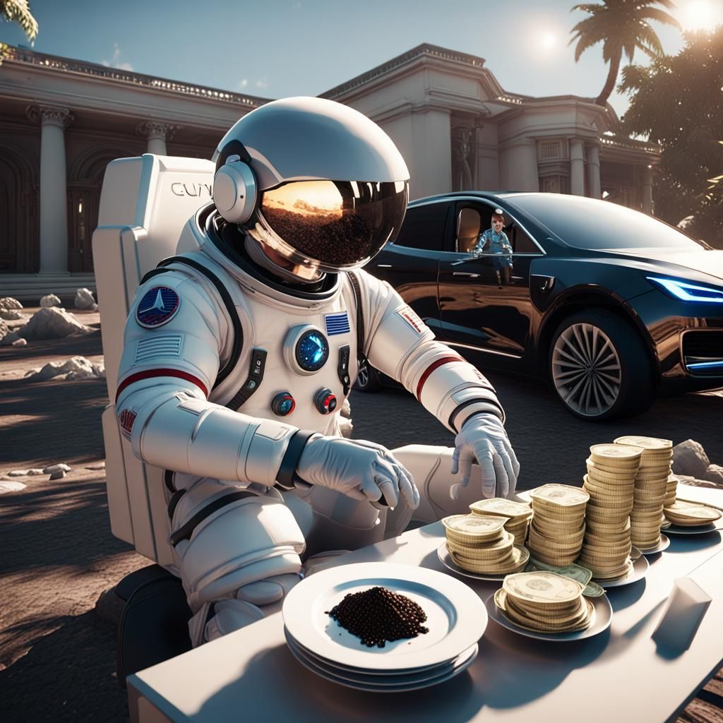 Elon Musk on the Moon: A 3D Game Cinematic Scene