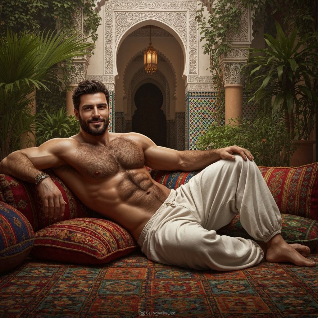 Handsome Arab Man in Moroccan Riad