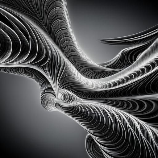 Abstract Fractal Dragon with Zentangle Elements