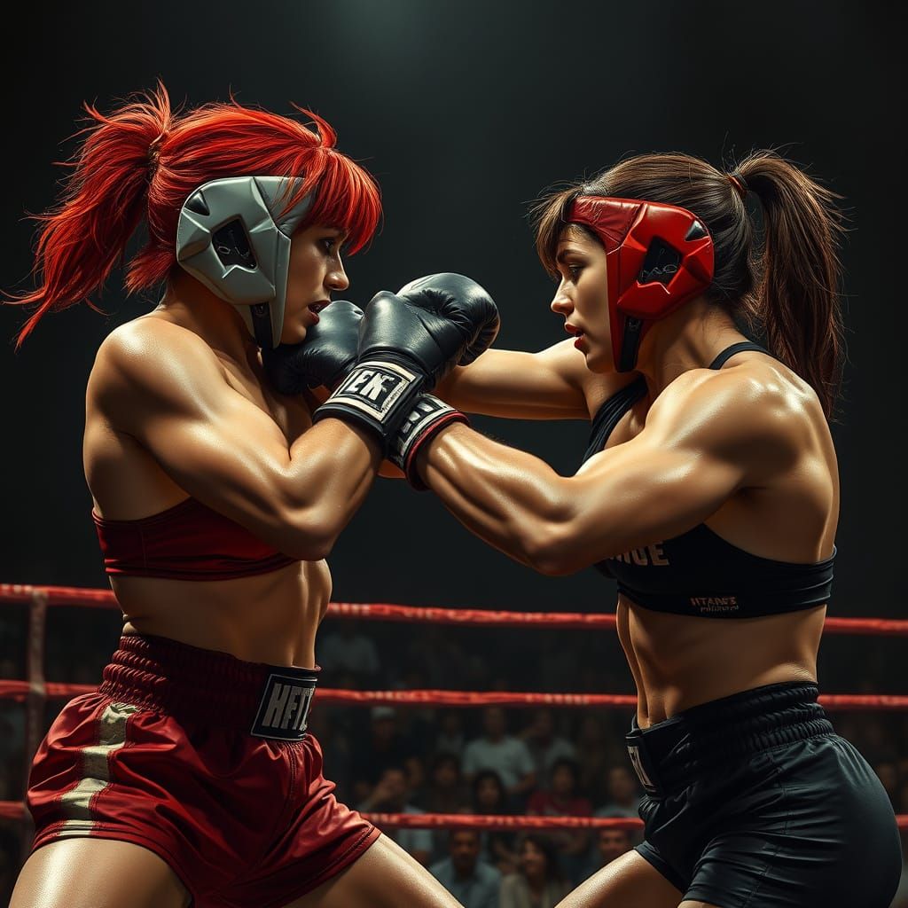 Intense MMA Fight in Hyper-Realistic Style