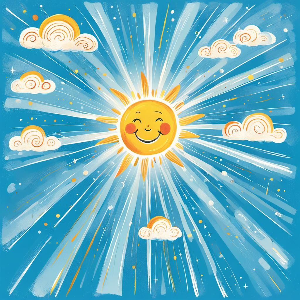 Joyful Sun Children's Book Illustration