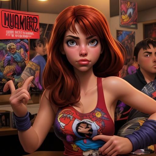 Cute Comic Character in Graphic Novel Style