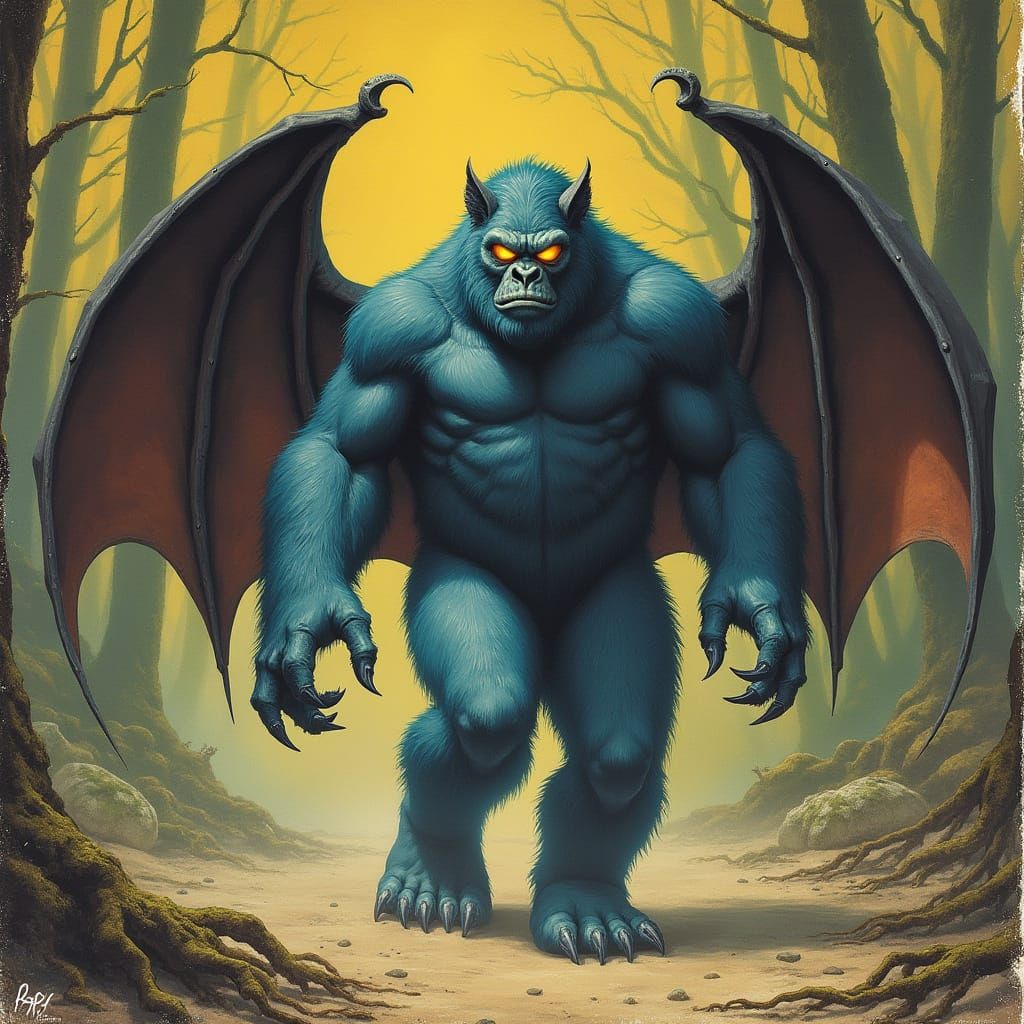 Winged Sasquatch on Vintage Magazine Cover