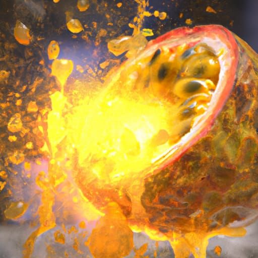 Passion Fruit Explosion: Slow Motion Digital Art