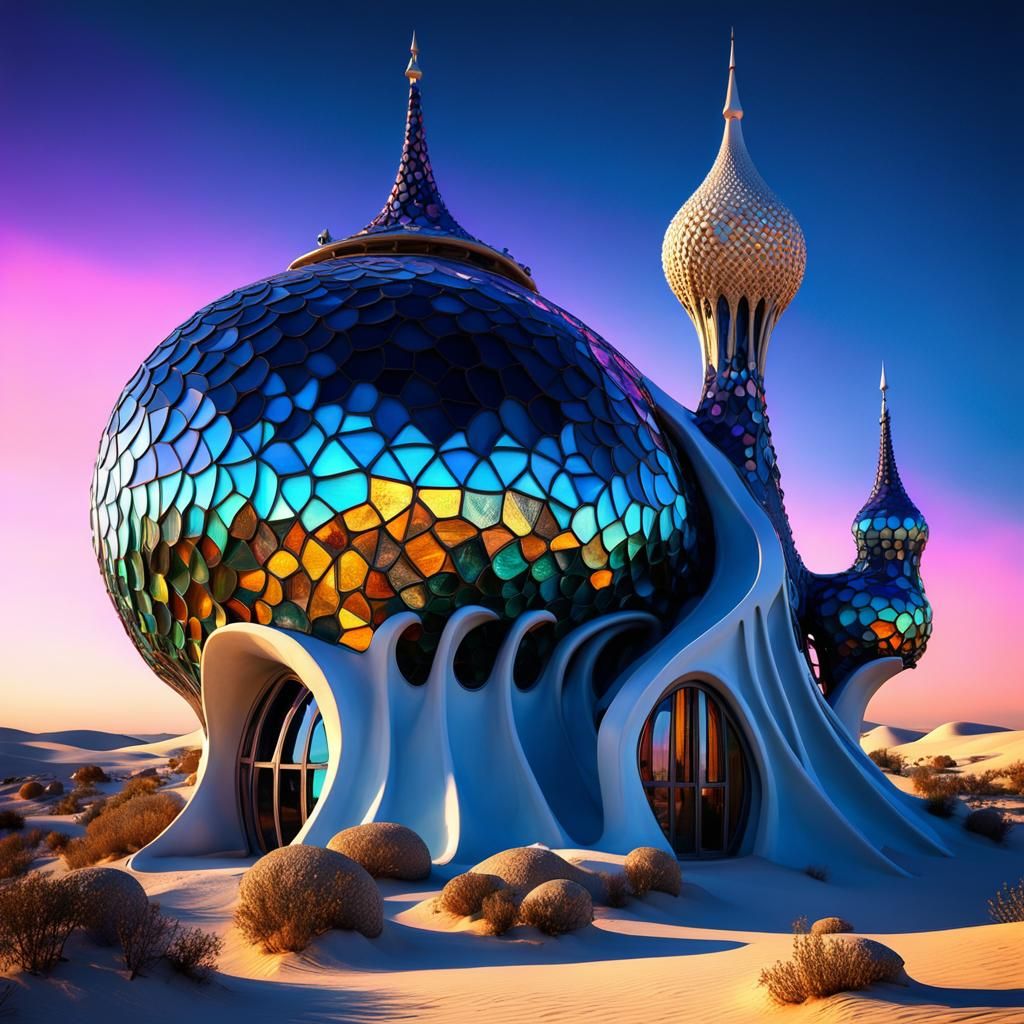 Futuristic Snail House on Distant Planet