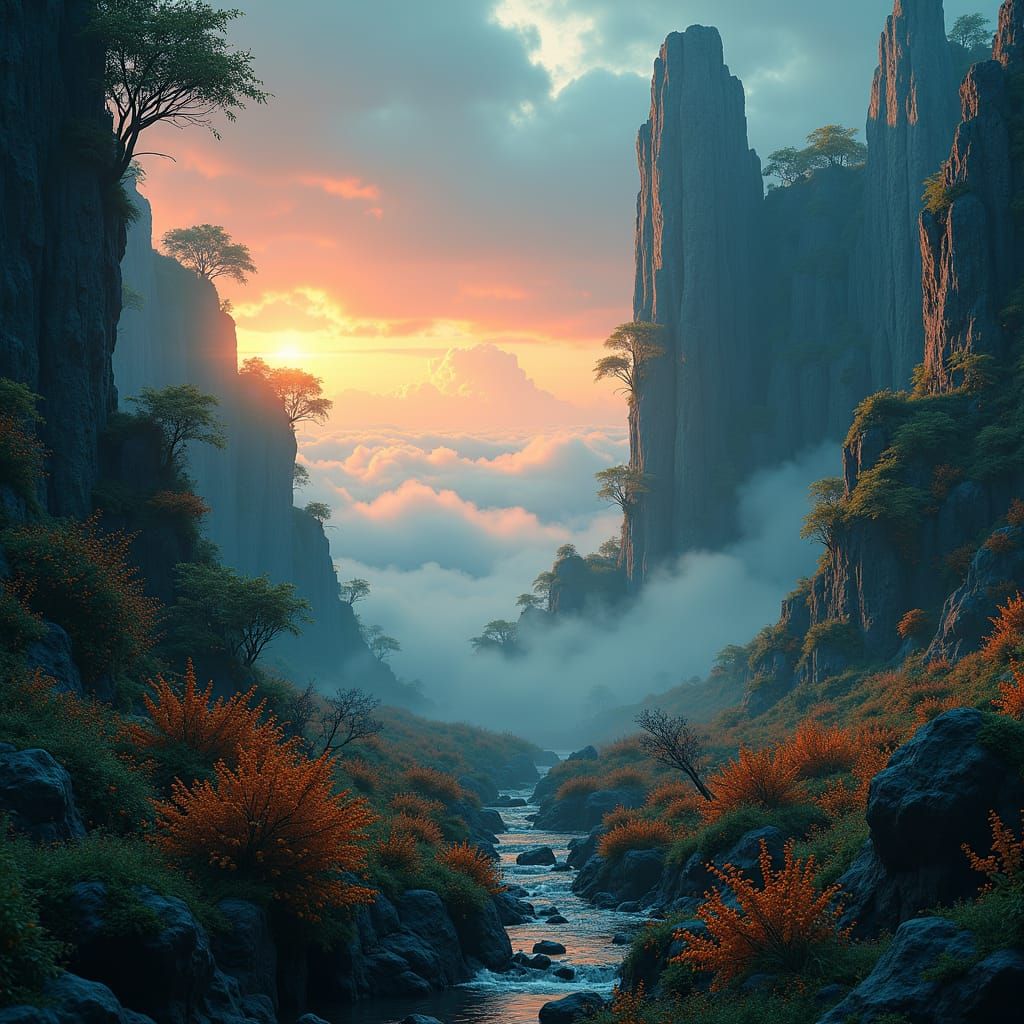 Mystical High-Fantasy Realm in Digital Art Style