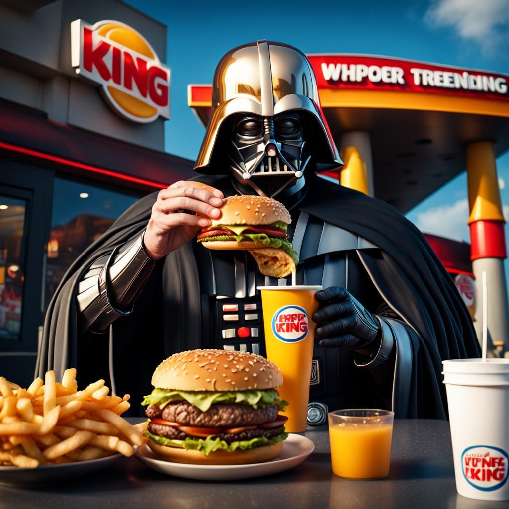Darth Vader's Burger King Feast: Detailed Matte Painting