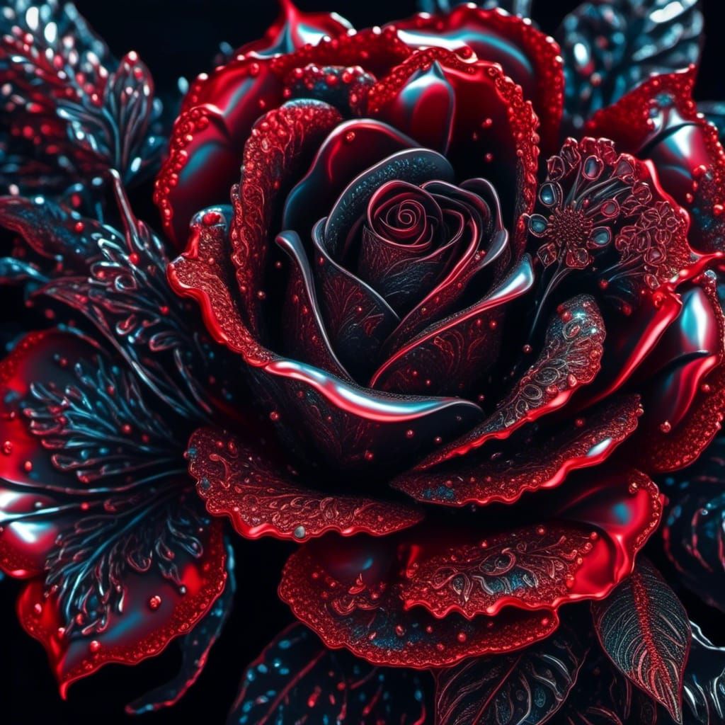 Metal Roses and Lilies Bouquet in Mixed Media