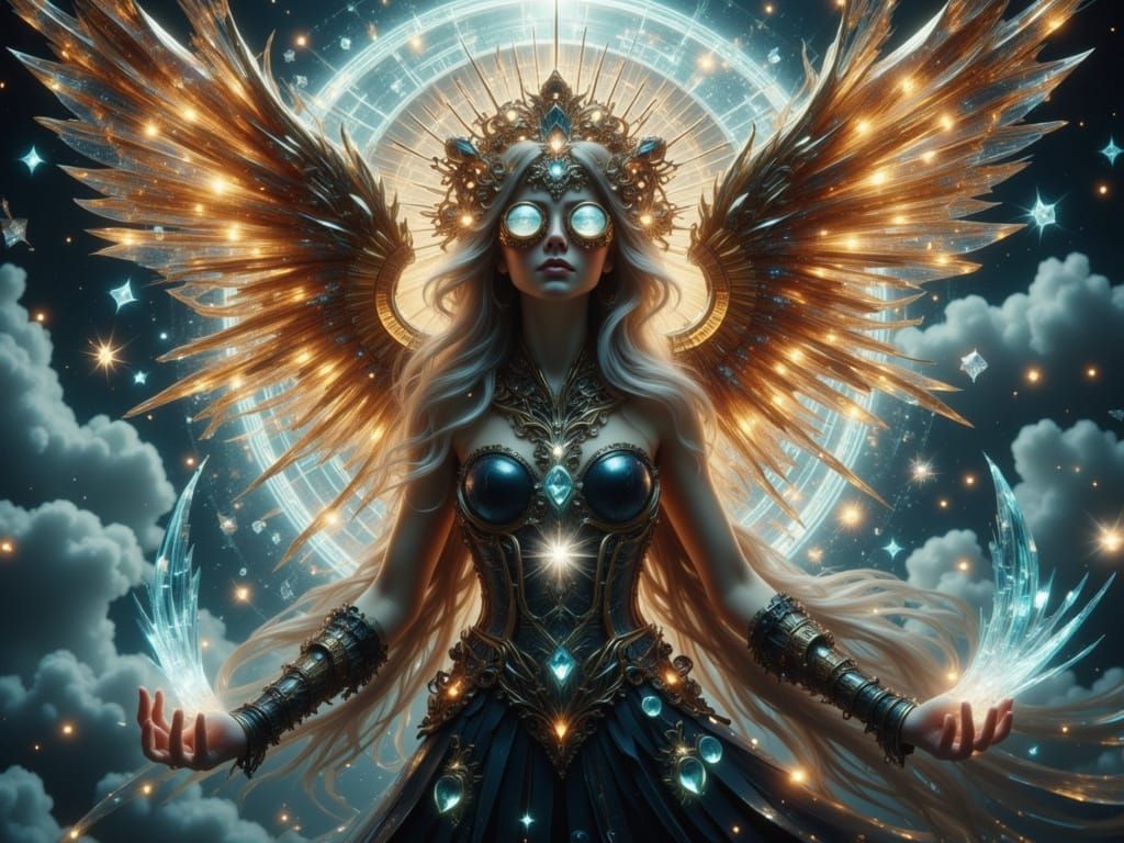 Crystal Zeppelin Flight: Steampunk Art Nouveau