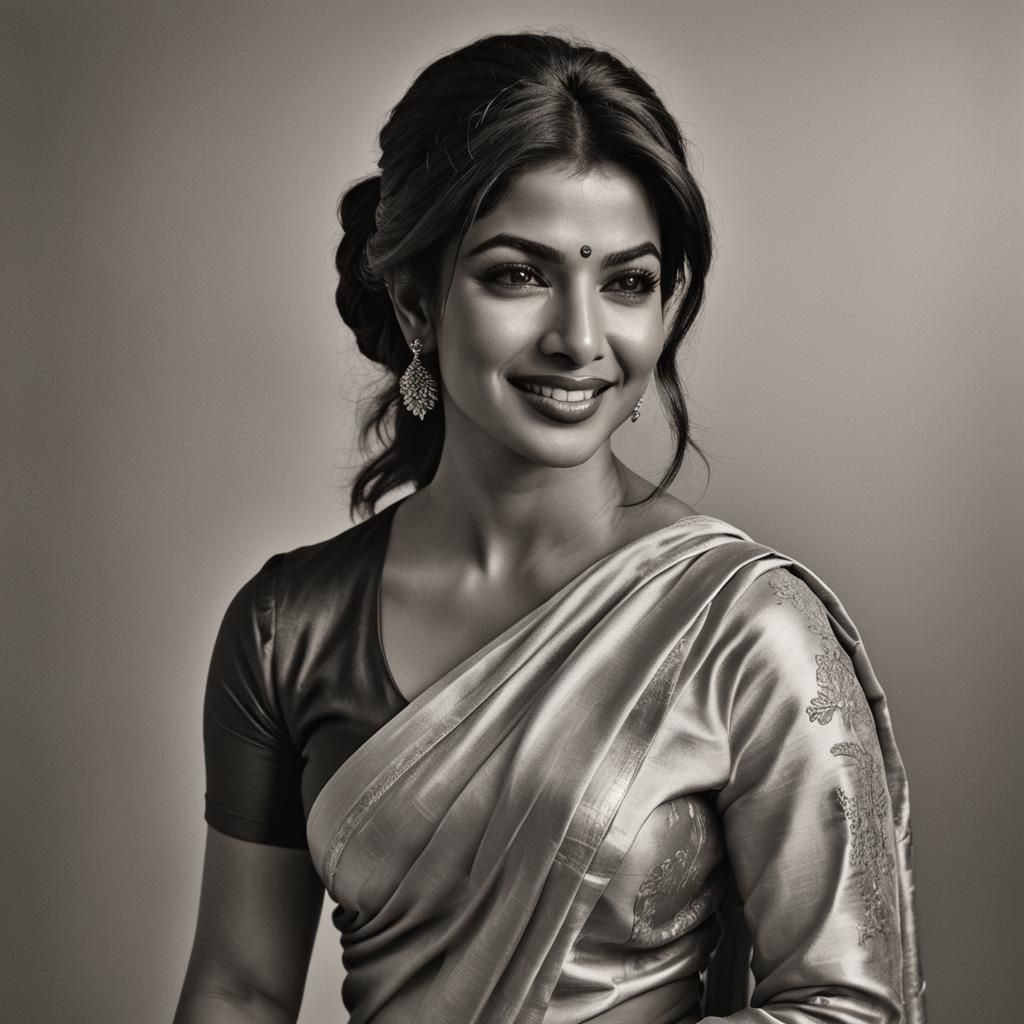 Priyanka Chopra Portrait in Warm Monochrome