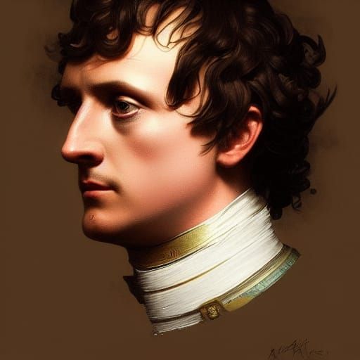 Napoleon Portrait in Hyperdetailed Art Style