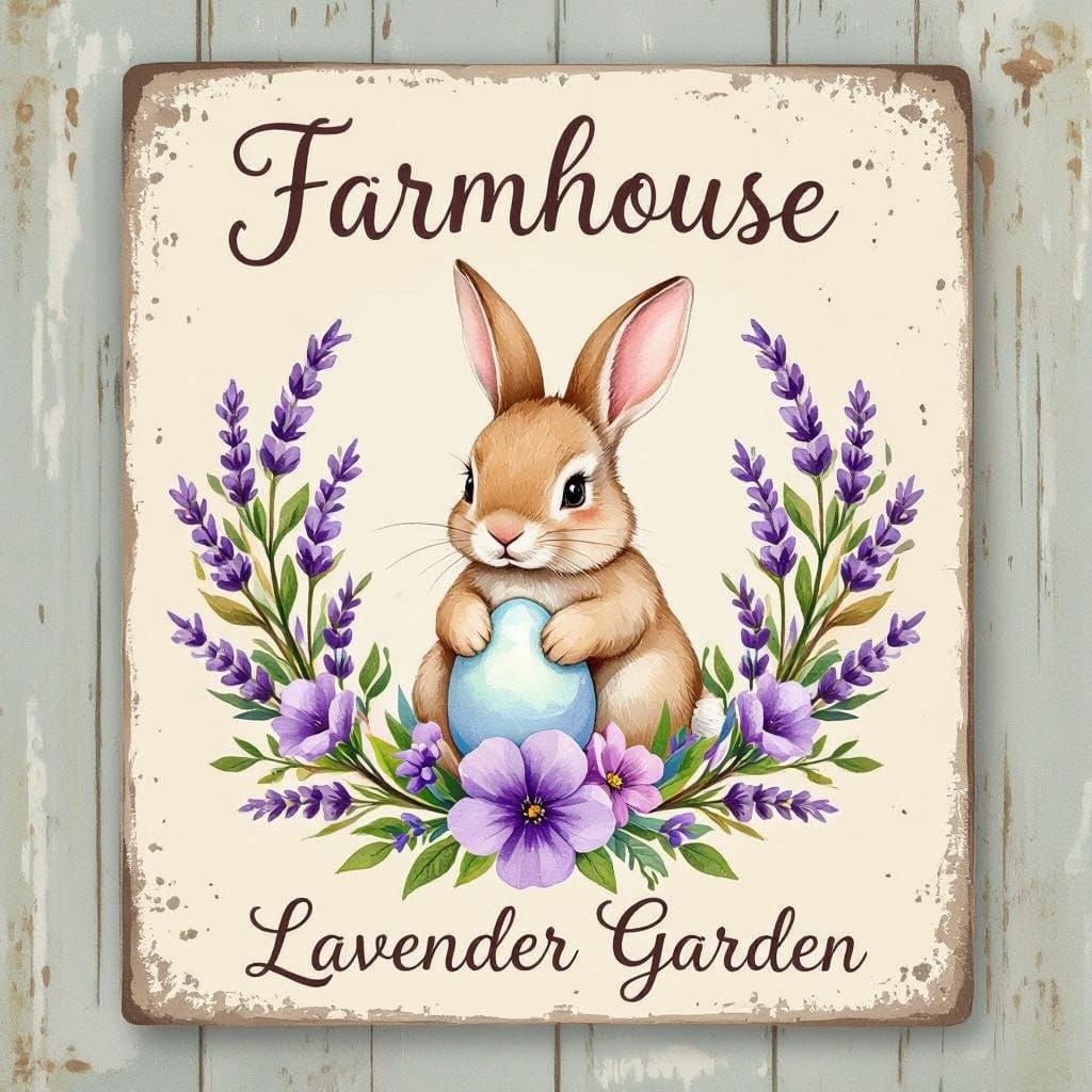 Surreal Springtime Sign in Rustic Farmhouse Style