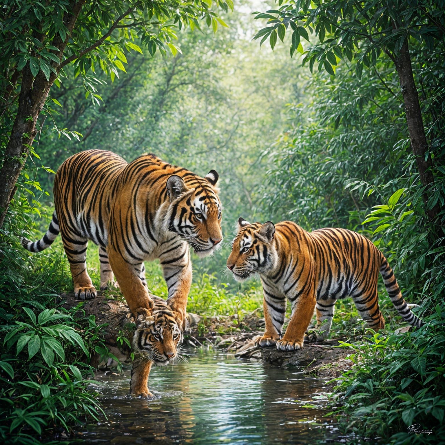 Tigers in the Amazon: A Stealthy Encounter with Kits