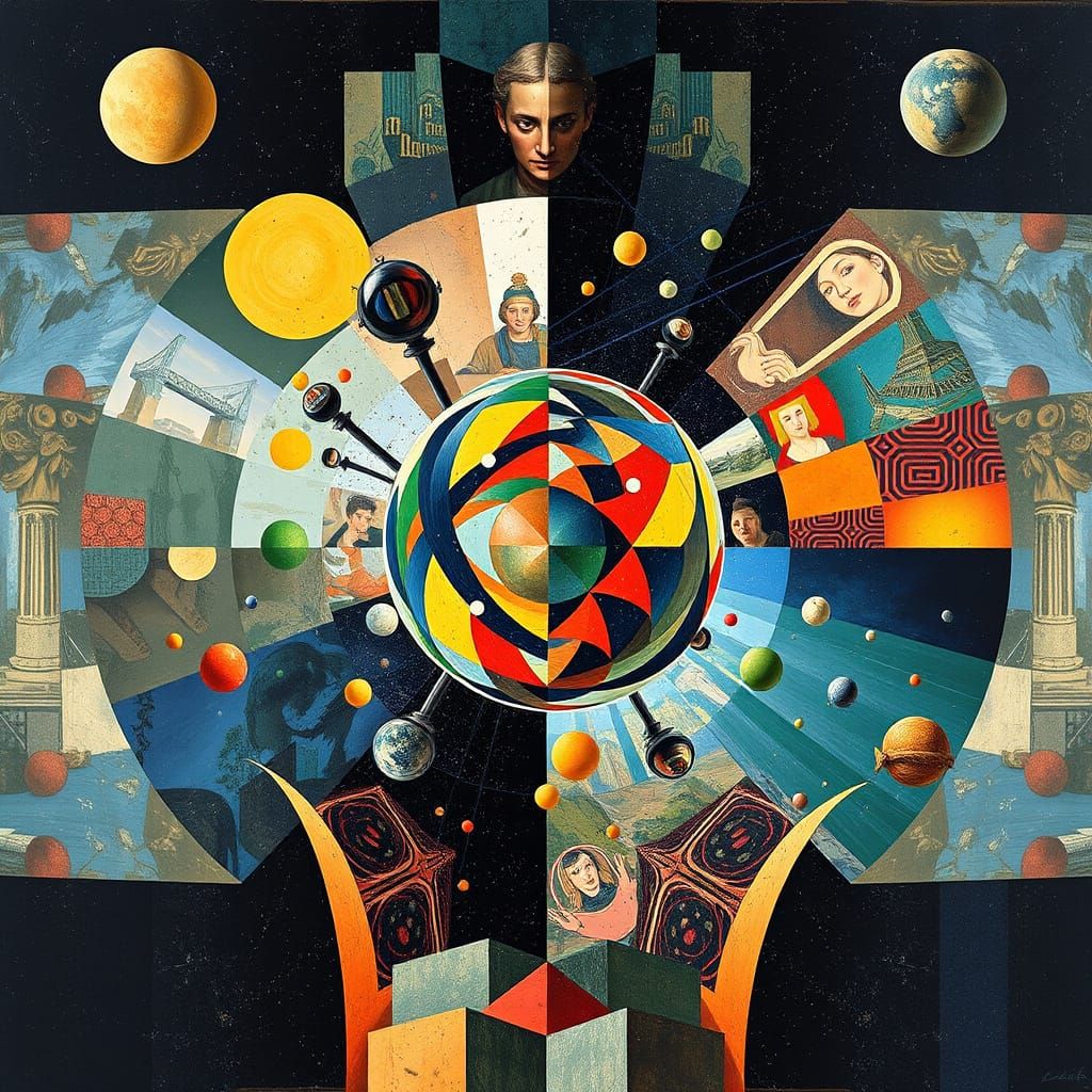 Unstable Particle Shifting Realities in Cubist Style