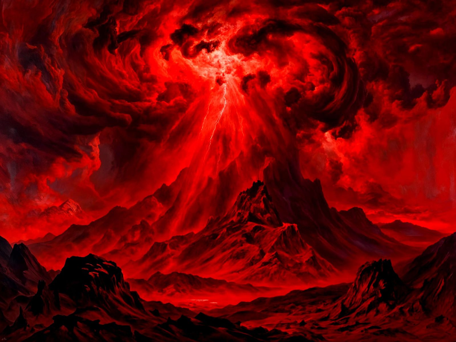 Crimson Tempest Storm Over Sinister Hellscape
