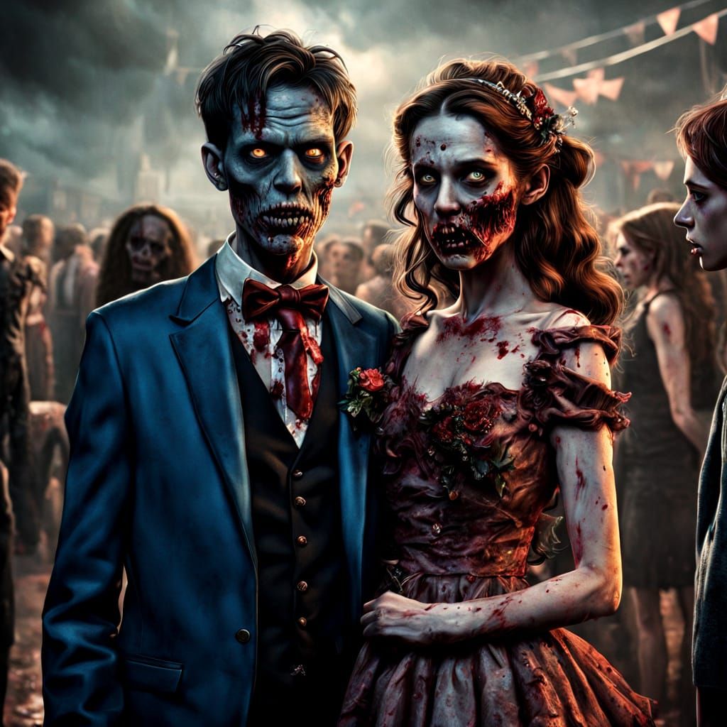 Zombie Prom Night Digital Matte Painting Masterpiece