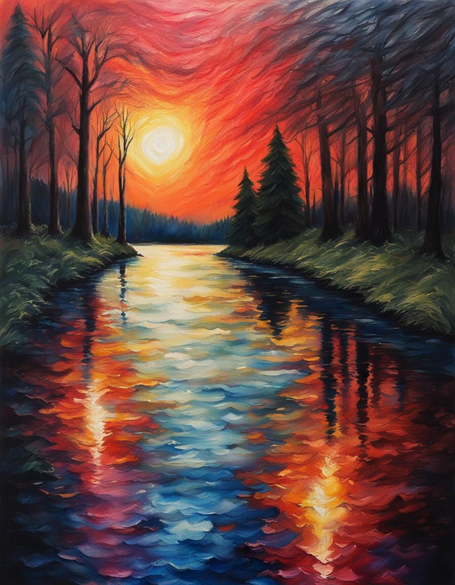 Romantic Impressionistic Painting with Volumetric Lighting