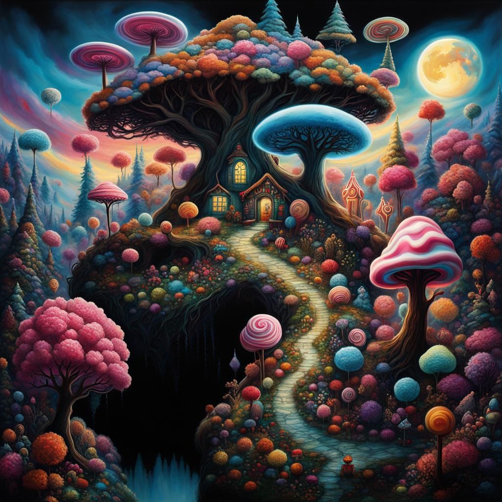 Candy Wonderland in Pop Surrealism Style