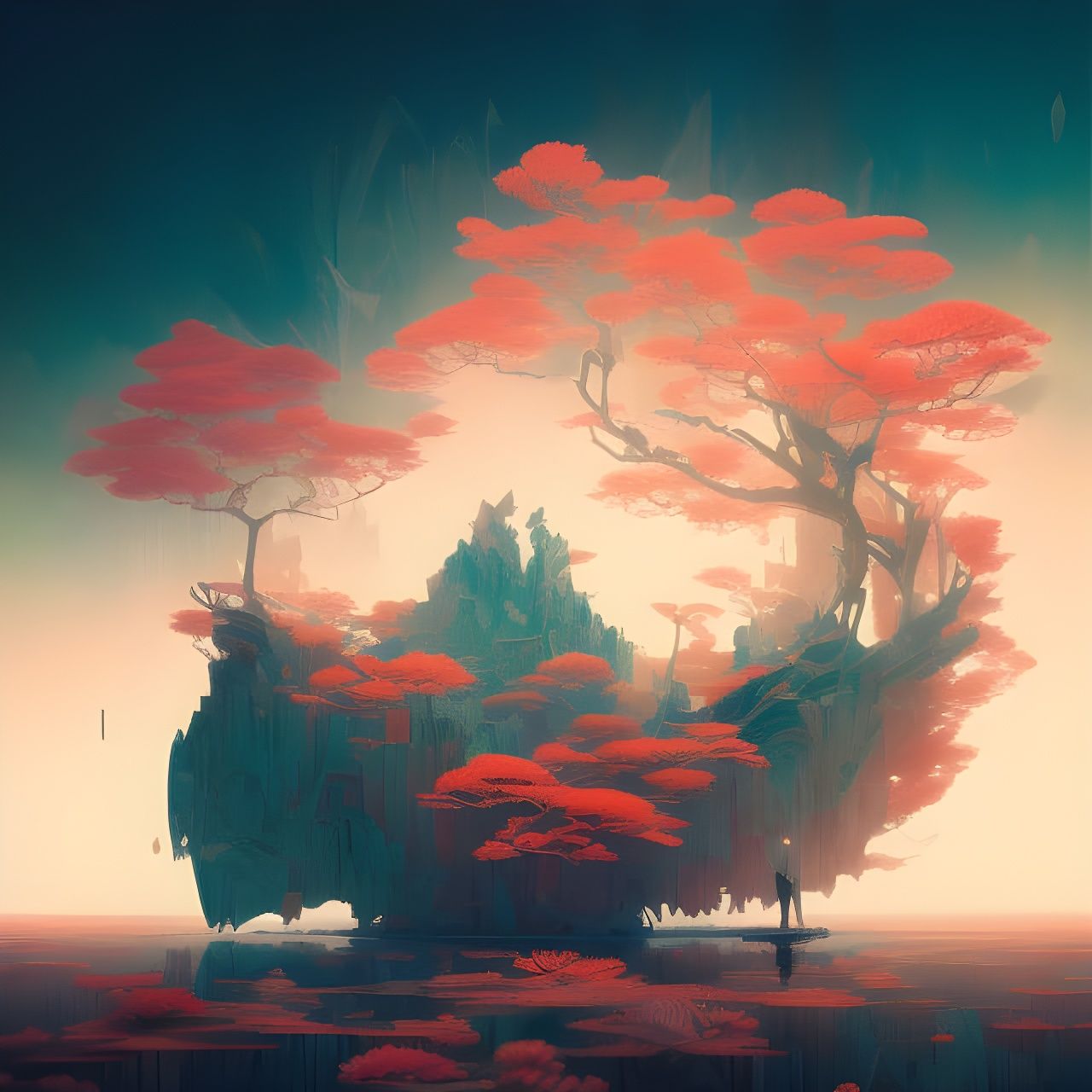 Origami Landscape: Japanese Art Style