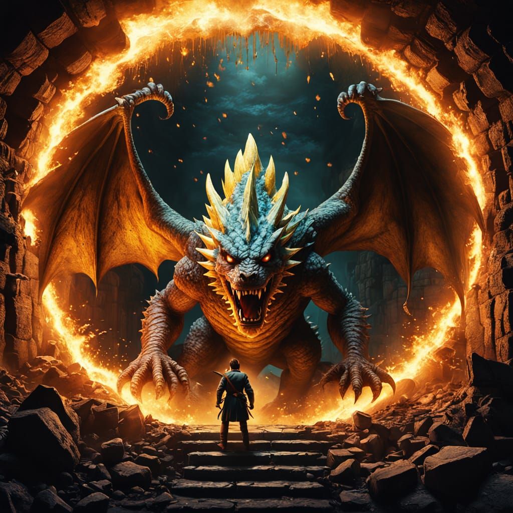 Mario vs. Doomtail: Dark Fantasy Dragon Battle