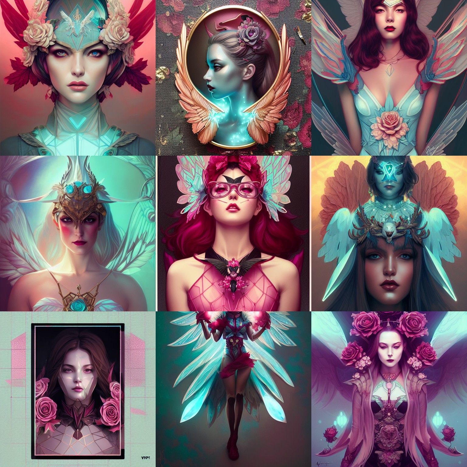 Sinister Valkyrie Angel Portrait in Pin-Up Style