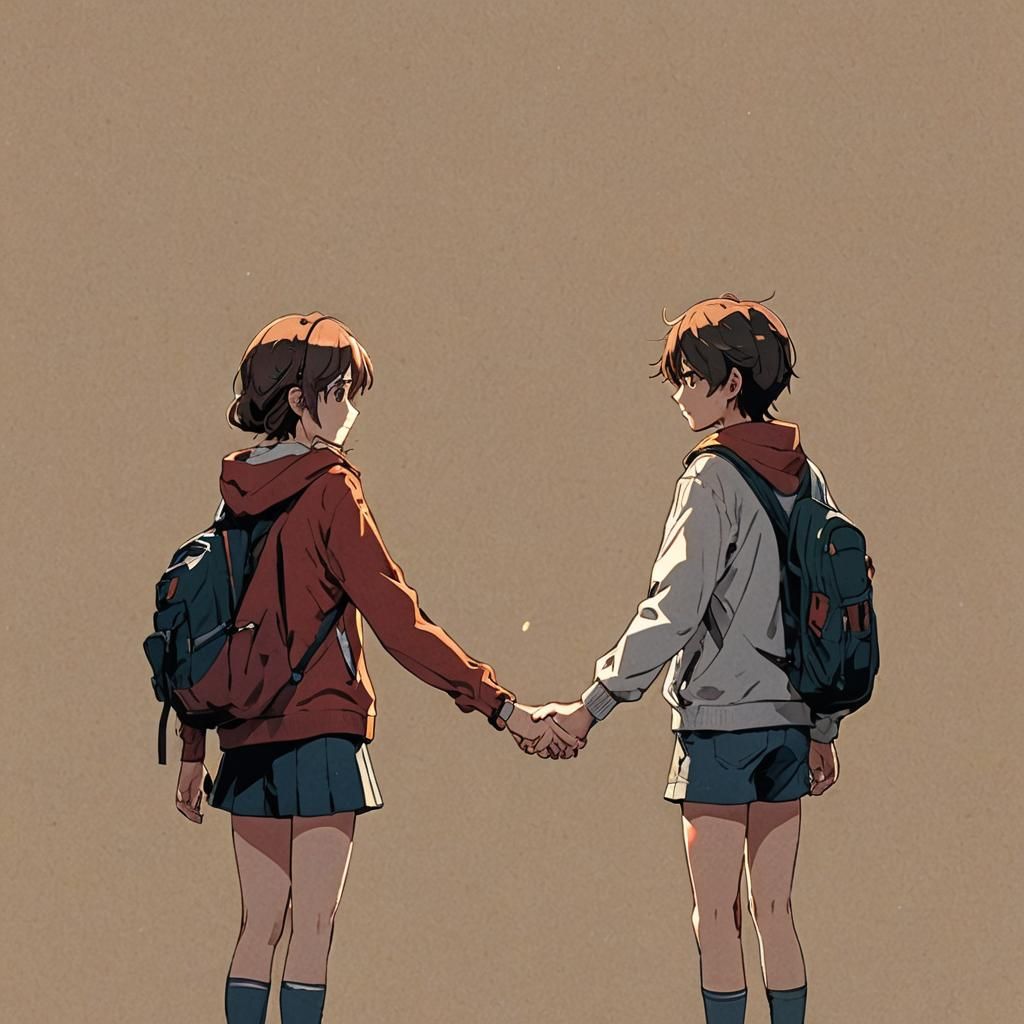 Anime Style Teens in Love, Cel-Shaded Manga Scan