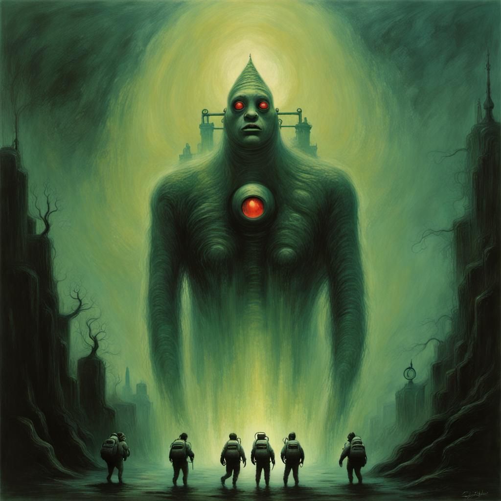Ghostbusters in Beksinski Style