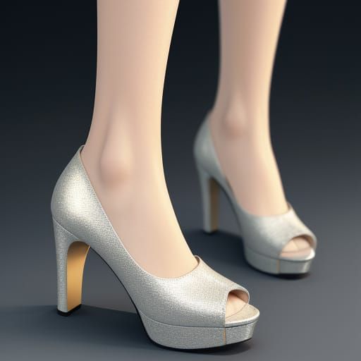 Luxe Chanel Peep Toe Shoe in Hyper-Realistic 3D Rendering