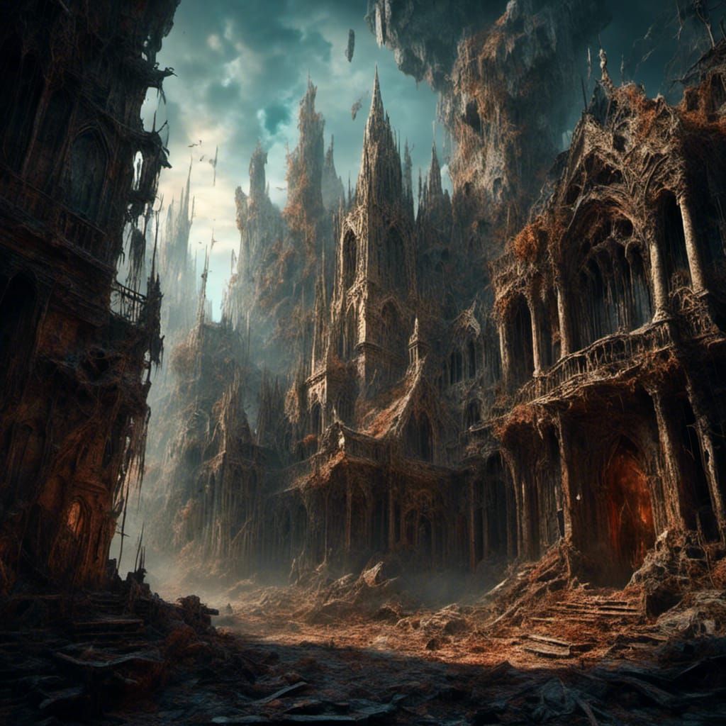 Detailed Macabre Matte Painting in Unreal Engine 5