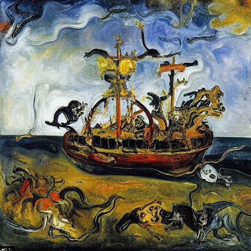 Crystal Ship with Crystal Mice and Rats