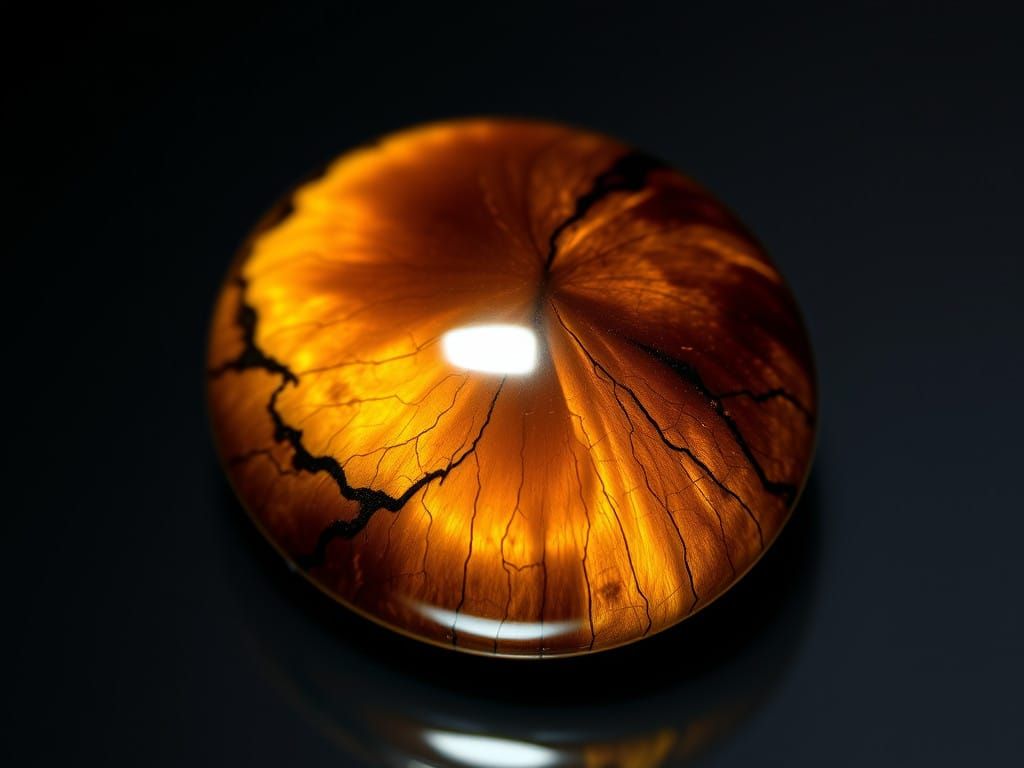Iridescent Tiger Eye Gemstone in 4K Macro
