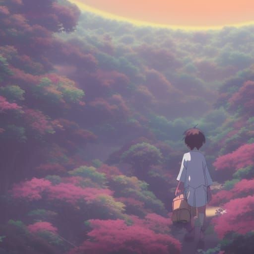 Disappearing Notification in Studio Ghibli Anime Style
