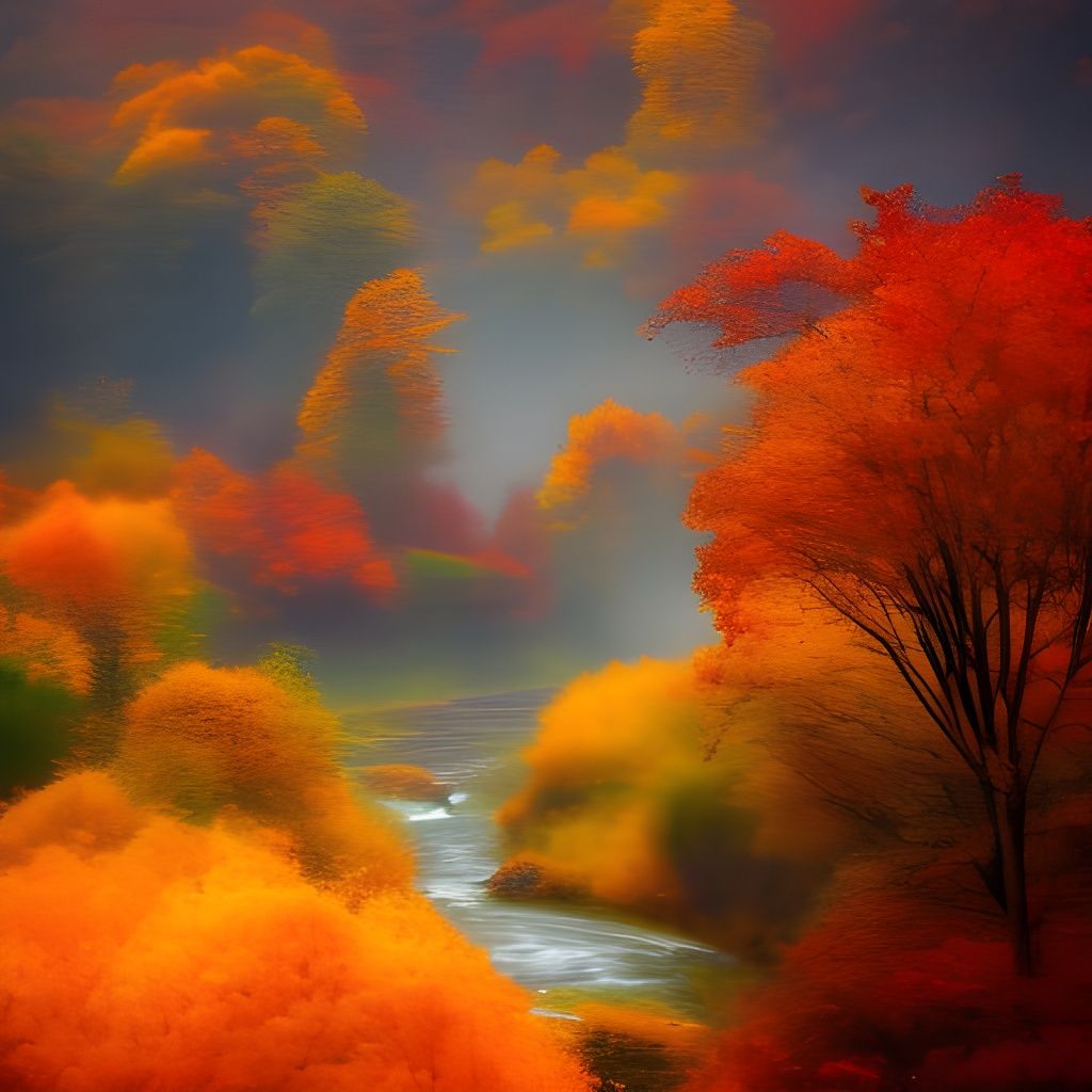 Golden Autumn Beauty: Hyperdetailed Concept Art