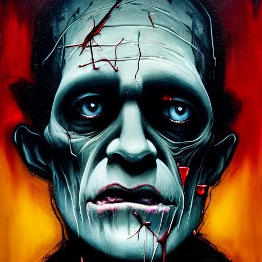 Frankenstein's Monster: Gothic Horror in Fauvist Style